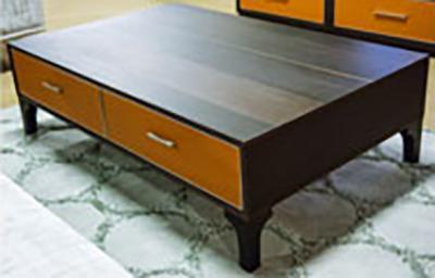 21 Cosmopolitan Rectangular Cocktail Table in Umber/Orange - Bargain Furniture (Detroit, MI)