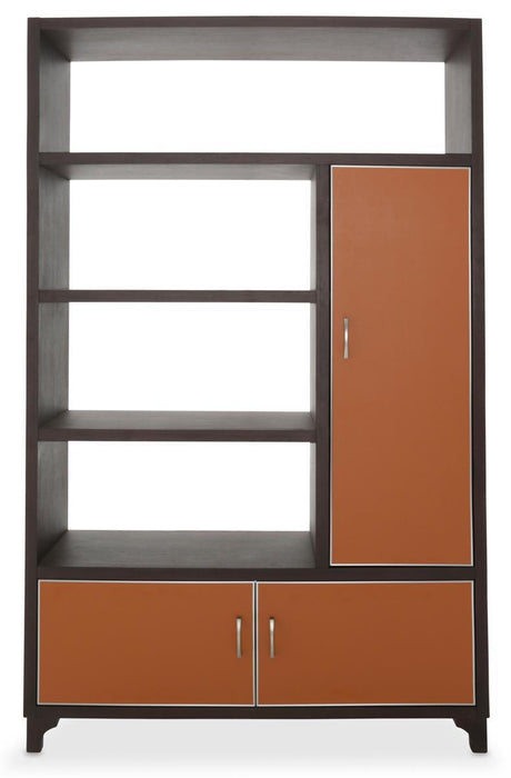 21 Cosmopolitan Right Bookcase in Umber/Orange - Bargain Furniture (Detroit, MI)
