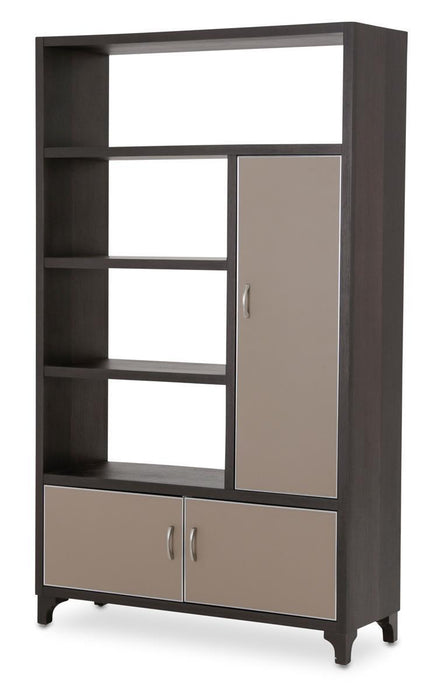 21 Cosmopolitan Right Bookcase in Umber/Taupe - Bargain Furniture (Detroit, MI)