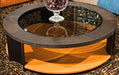 21 Cosmopolitan Round Cocktail Table in Umber/Orange - Bargain Furniture (Detroit, MI)