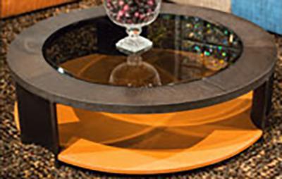 21 Cosmopolitan Round Cocktail Table in Umber/Orange - Bargain Furniture (Detroit, MI)