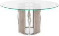 Camden Court Round 60" Glass Dining Table in Pearl - Bargain Furniture (Detroit, MI)