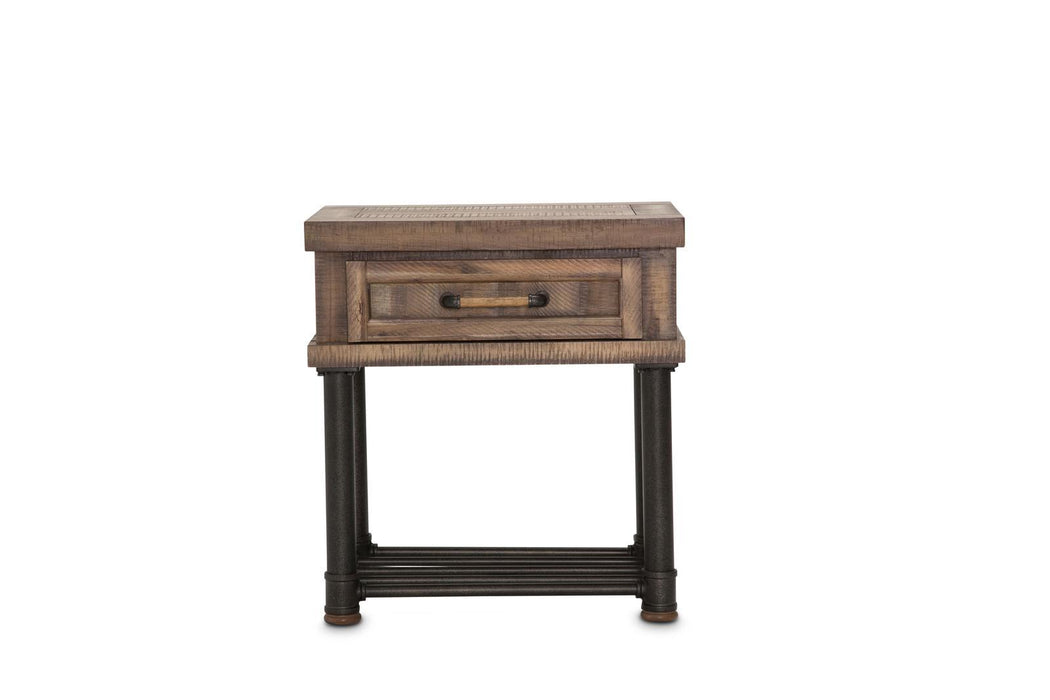 Crossings Side Table w/ Drawer in Reclaimed Barn - Bargain Furniture (Detroit, MI)