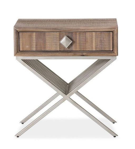 Hudson Ferry Side Table w/ Drawer in Driftwood - Bargain Furniture (Detroit, MI)