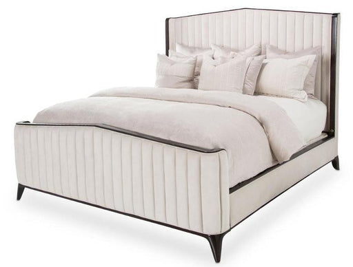 Paris Chic Eastern King Channel Tufted Panel Bed in Espresso - Bargain Furniture (Detroit, MI)
