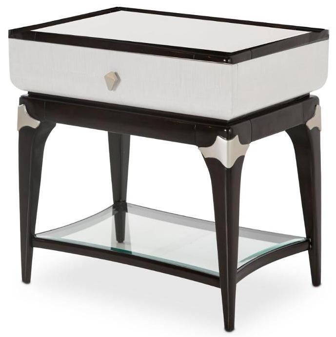 Paris Chic Rectangular End Table/ Nightstand in Espresso - Bargain Furniture (Detroit, MI)