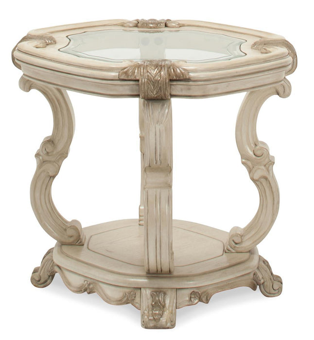 Platine de Royale End Table in Champagne - Bargain Furniture (Detroit, MI)