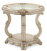 Platine de Royale End Table in Champagne - Bargain Furniture (Detroit, MI)