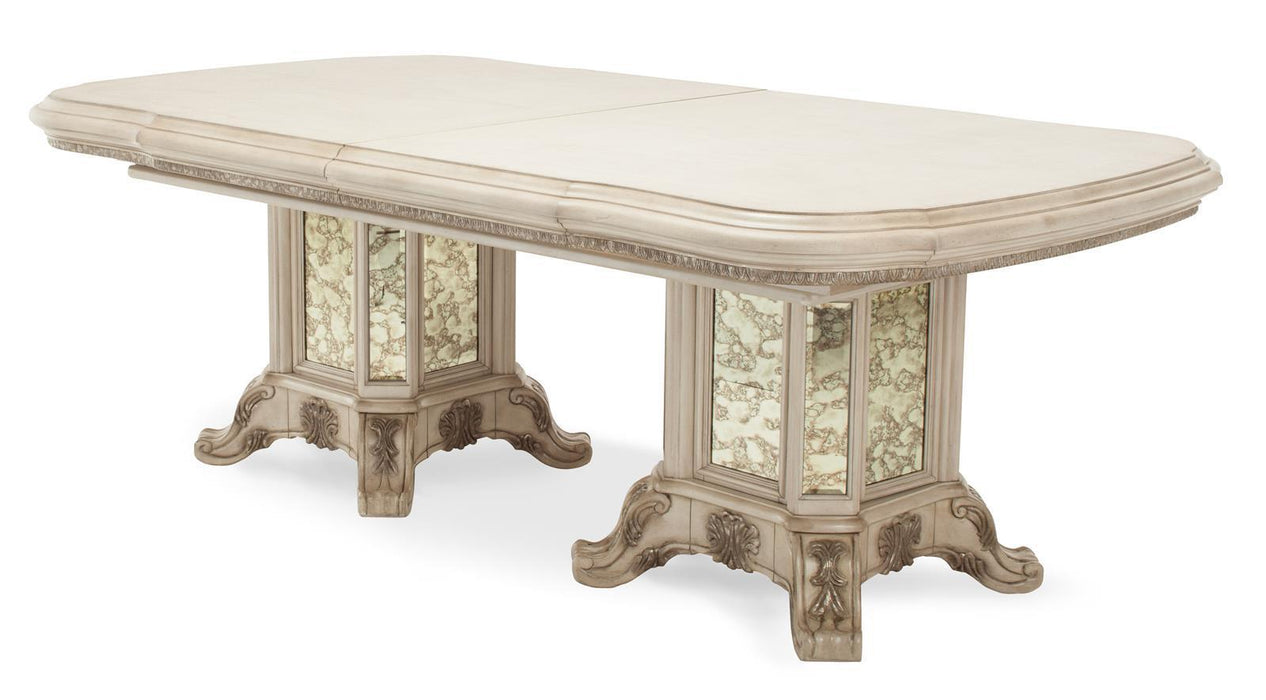 Platine de Royale Rectangular Wood Dining Table in Champagne 09002-201 - Bargain Furniture (Detroit, MI)