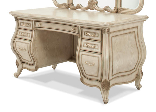 Platine de Royale Vanity/Desk in Champagne - Bargain Furniture (Detroit, MI)