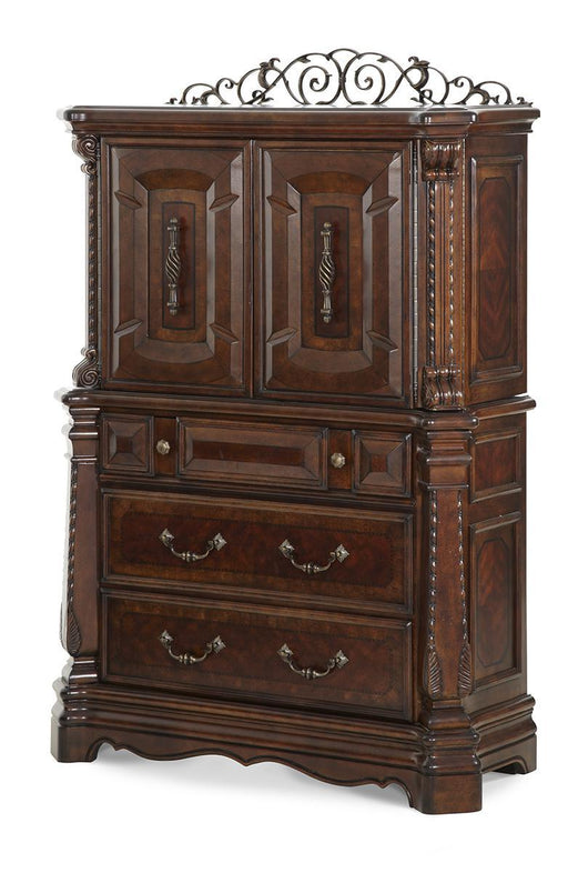 Windsor Court Gentleman's Chest in Vintage Fruitwood 70070-54 - Bargain Furniture (Detroit, MI)