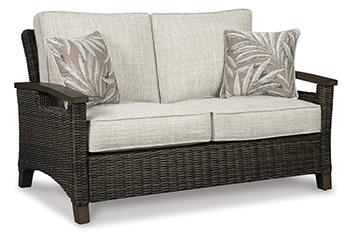 Paradise Trail Outdoor Loveseat, Lounge Chairs and Fire Pit Table - Bargain Furniture (Detroit, MI)