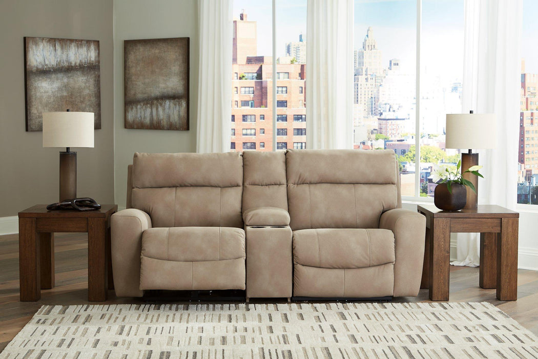 Next-Gen DuraPella Power Reclining Sectional Loveseat with Console - Bargain Furniture (Detroit, MI)