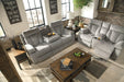 Mitchiner Reclining Sofa with Drop Down Table - Bargain Furniture (Detroit, MI)