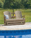 Hyland wave Outdoor Glider Loveseat - Bargain Furniture (Detroit, MI)