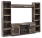 Derekson 4-Piece Entertainment Center with Electric Fireplace - Bargain Furniture (Detroit, MI)