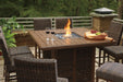 Paradise Trail Outdoor Counter Height Dining Table with 4 Barstools - Bargain Furniture (Detroit, MI)