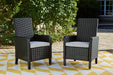 Beachcroft Outdoor Arm Chair with Cushion (Set of 2) - Bargain Furniture (Detroit, MI)