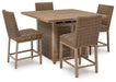 Walton Bridge Outdoor Bar Set - Bargain Furniture (Detroit, MI)