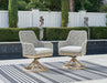 Seton Creek Outdoor Swivel Dining Chair (Set of 2) - Bargain Furniture (Detroit, MI)