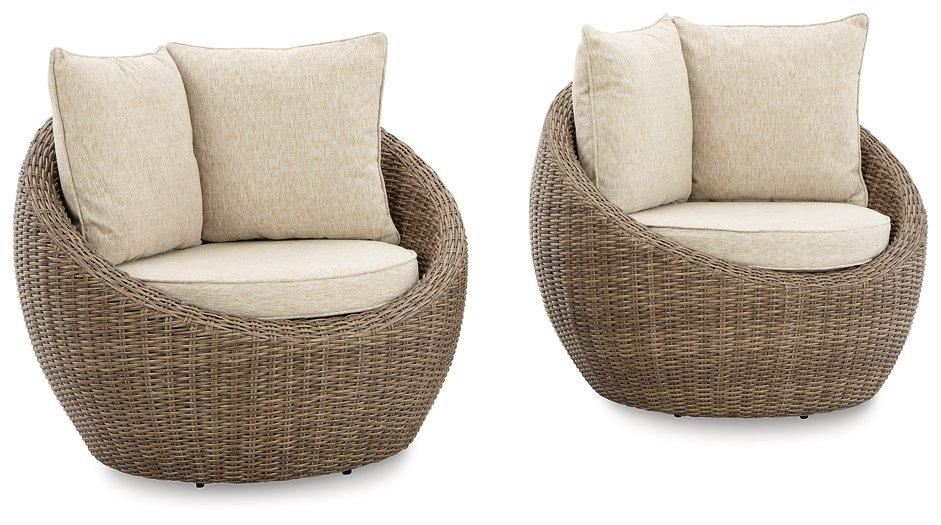 Danson Swivel Lounge with Cushion (Set of 2) - Bargain Furniture (Detroit, MI)