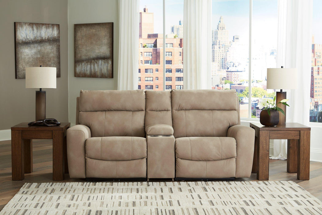 Next-Gen DuraPella Power Reclining Sectional Loveseat with Console - Bargain Furniture (Detroit, MI)