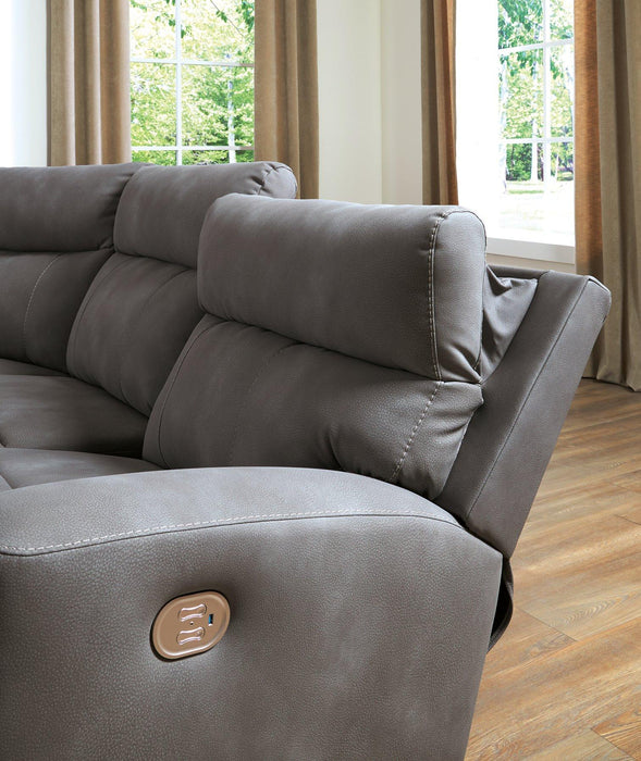 Next-Gen DuraPella Power Reclining Sectional Loveseat with Console - Bargain Furniture (Detroit, MI)