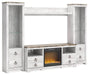 Willowton 4-Piece Entertainment Center with Electric Fireplace - Bargain Furniture (Detroit, MI)