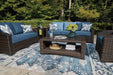 Windglow Outdoor Loveseat with Cushion - Bargain Furniture (Detroit, MI)