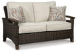 Paradise Trail Outdoor Loveseat, Lounge Chairs and Fire Pit Table - Bargain Furniture (Detroit, MI)
