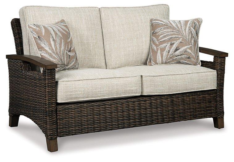 Paradise Trail Outdoor Loveseat, Lounge Chairs and Fire Pit Table - Bargain Furniture (Detroit, MI)