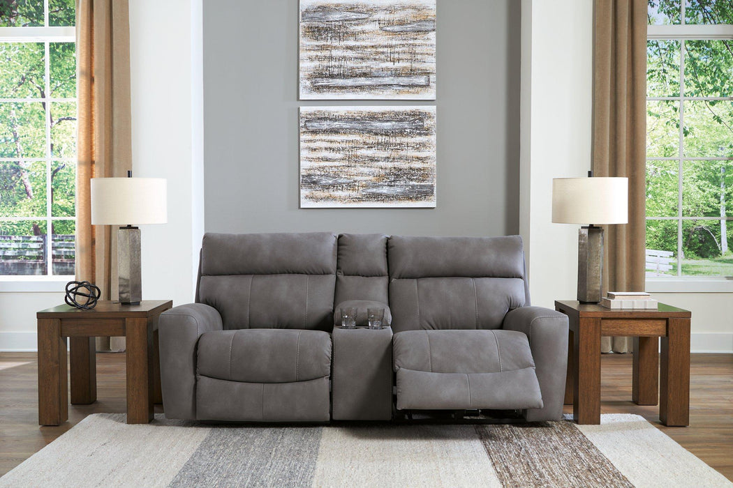 Next-Gen DuraPella Power Reclining Sectional Loveseat with Console - Bargain Furniture (Detroit, MI)