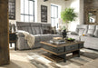 Mitchiner Reclining Sofa with Drop Down Table - Bargain Furniture (Detroit, MI)
