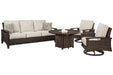 Paradise Trail Outdoor Sofa, Lounge Chairs and Fire Pit Table - Bargain Furniture (Detroit, MI)