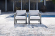 Amora Outdoor Lounge Chair with Cushion (Set of 2) - Bargain Furniture (Detroit, MI)