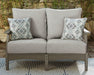 Visola Outdoor Loveseat with Cushion - Bargain Furniture (Detroit, MI)