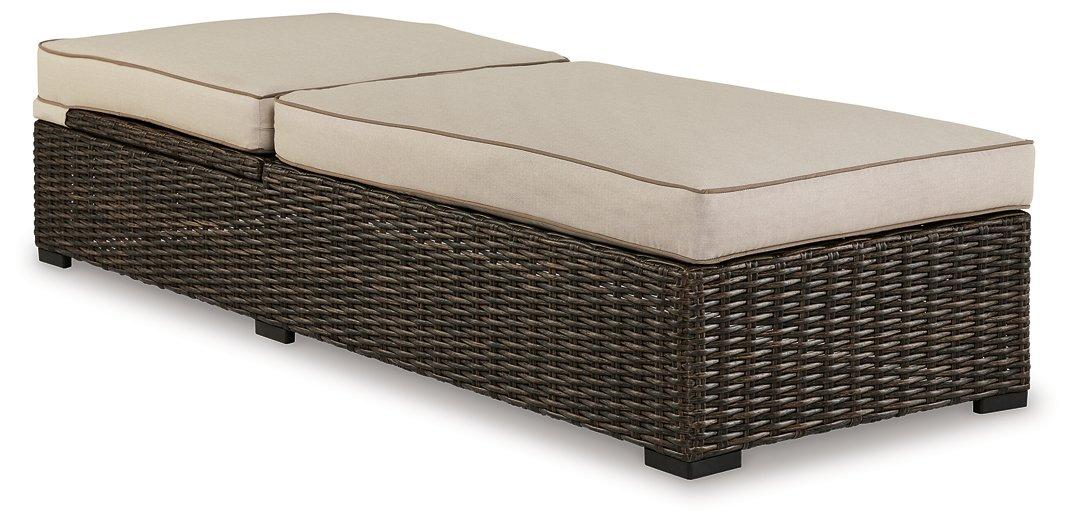 Coastline Bay Outdoor Chaise Lounge with Cushion - Bargain Furniture (Detroit, MI)