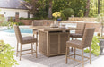 Walton Bridge Outdoor Bar Table with Fire Pit - Bargain Furniture (Detroit, MI)