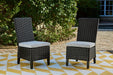 Beachcroft Outdoor Side Chair with Cushion (Set of 2) - Bargain Furniture (Detroit, MI)