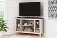 Dorrinson Corner TV Stand with Electric Fireplace - Bargain Furniture (Detroit, MI)