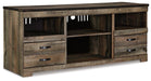Trinell 63" TV Stand with Electric Fireplace - Bargain Furniture (Detroit, MI)