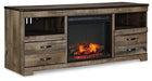 Trinell 63" TV Stand with Electric Fireplace - Bargain Furniture (Detroit, MI)