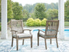 Rainier Ranch Outdoor Arm Chair with Cushion (Set of 2) - Bargain Furniture (Detroit, MI)