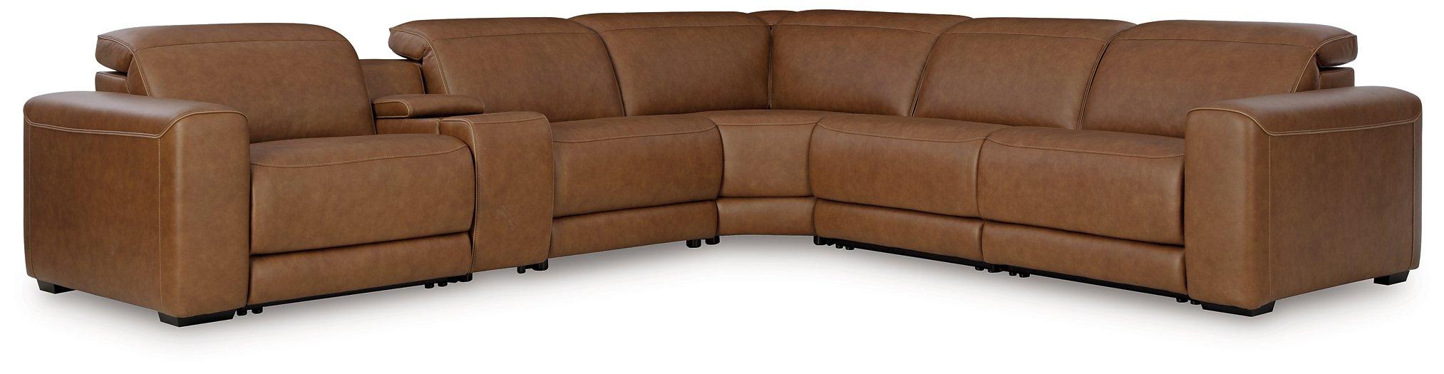 Magic Man Power Reclining Sectional with Console - Bargain Furniture (Detroit, MI)