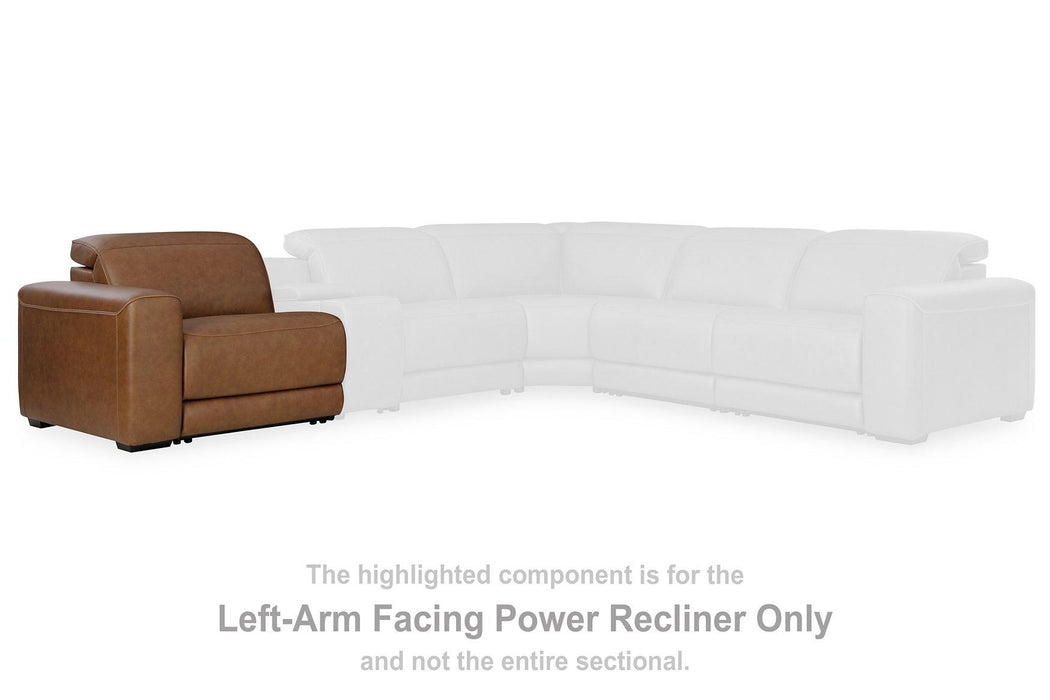 Magic Man Power Reclining Sectional Loveseat with Console - Bargain Furniture (Detroit, MI)