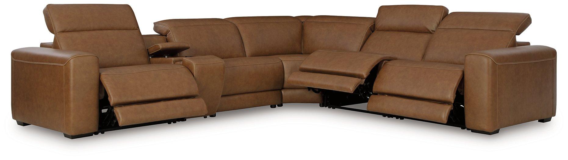 Magic Man Power Reclining Sectional with Console - Bargain Furniture (Detroit, MI)