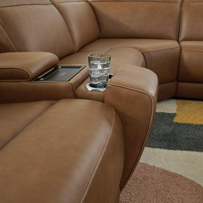 Magic Man Power Reclining Sectional with Console - Bargain Furniture (Detroit, MI)