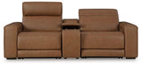Magic Man Power Reclining Sectional Loveseat with Console - Bargain Furniture (Detroit, MI)