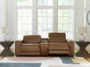 Magic Man Power Reclining Sectional Loveseat with Console - Bargain Furniture (Detroit, MI)