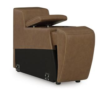 Magic Man Power Reclining Sectional Loveseat with Console - Bargain Furniture (Detroit, MI)